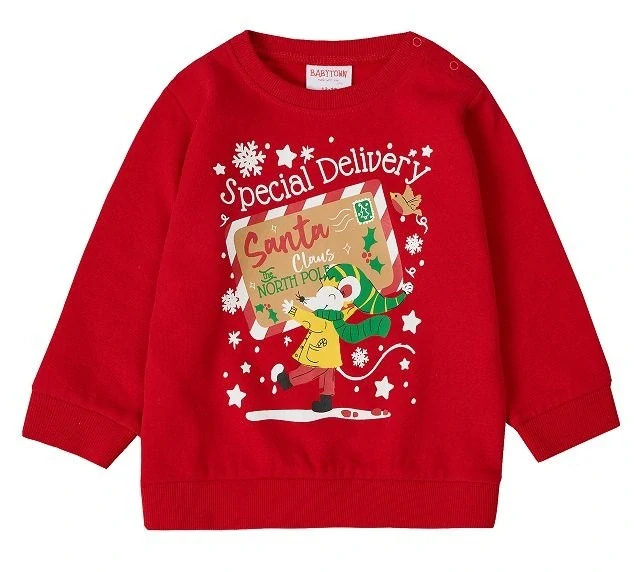 Dětská vánoční mikina Santa červená 92