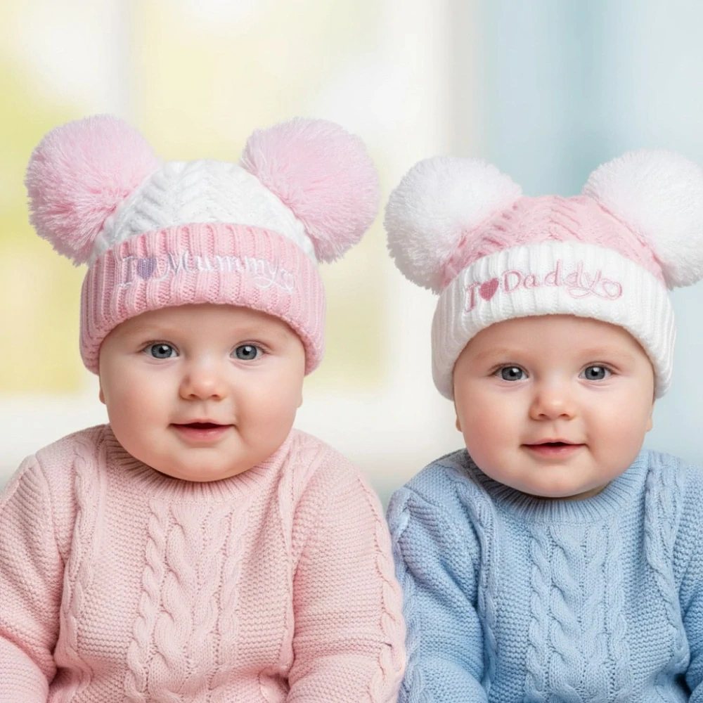 Kojenecká růžová čepička - I LOVE MUMMY
