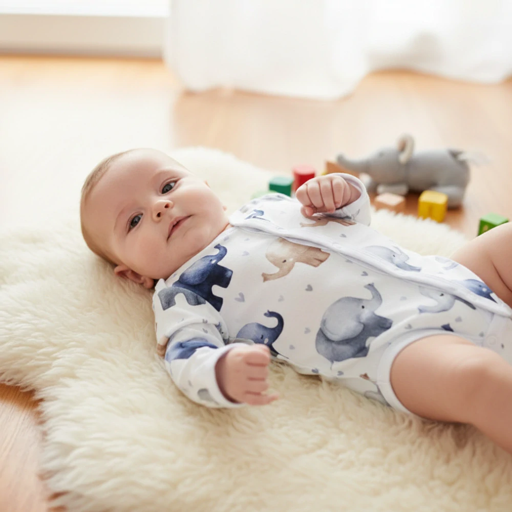 Kojenecké propínací body Slůňata srdíčka 56