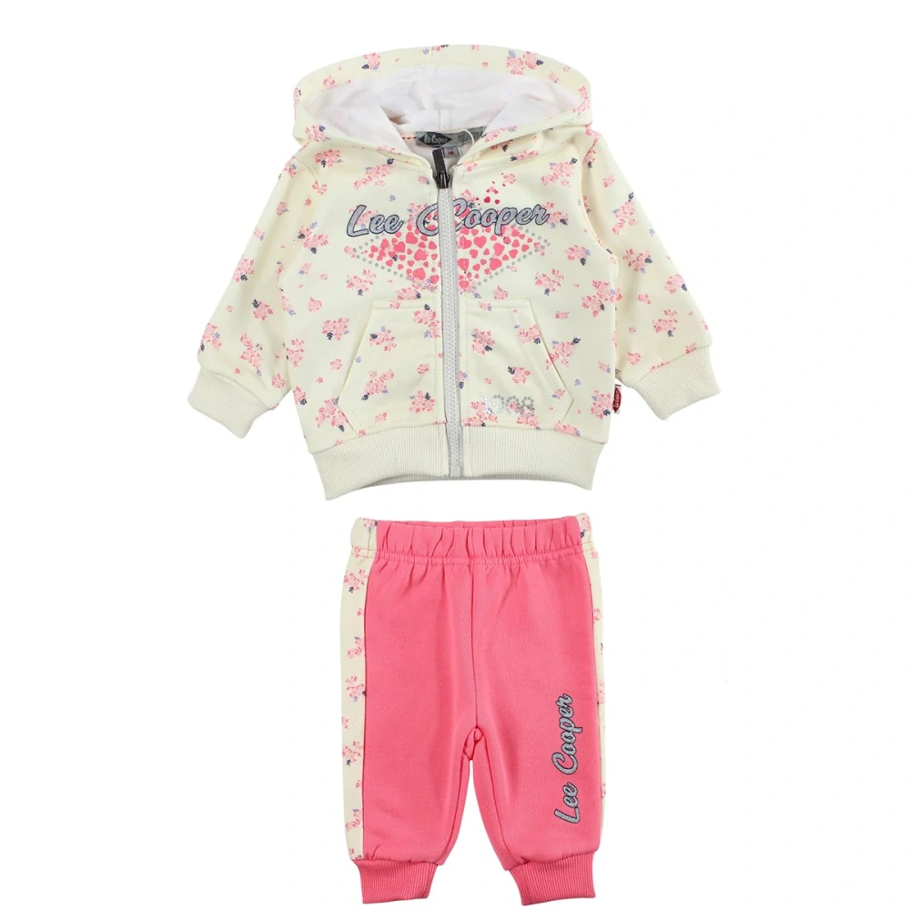 Dívčí tepláková souprava LEE COOPER žlutá-růžová 62