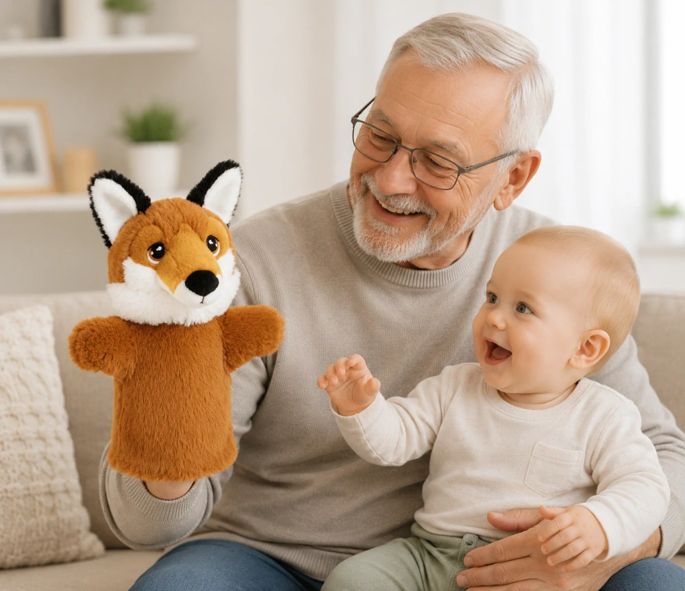 Keeleco maňásek na ruku Lišáček 27 cm – ekologická plyšová hračka Keel Toys
