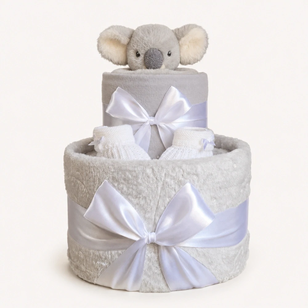 Plenkový dort pro miminko Koala Keel Toys – šedobílý