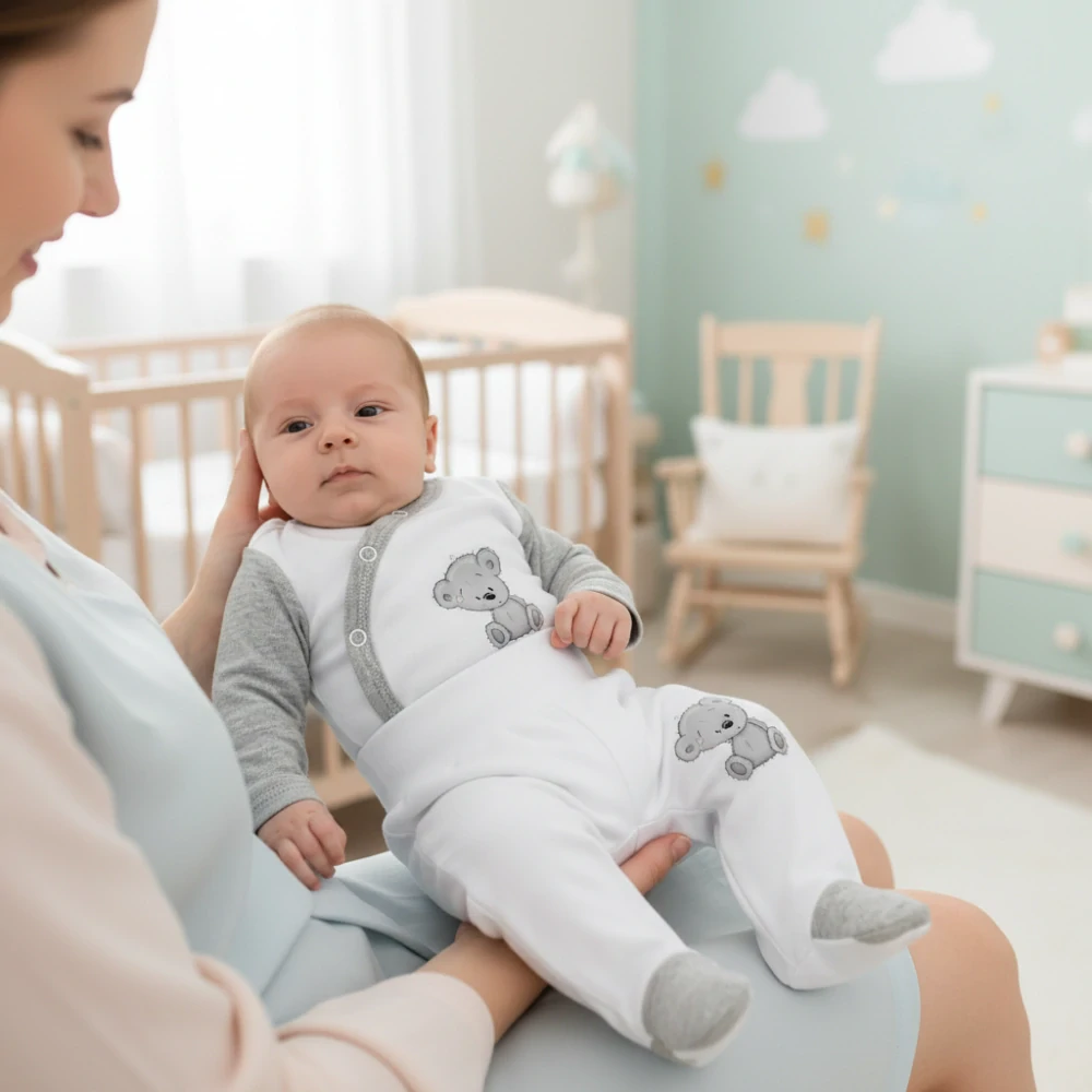 Kojenecká 2D souprava Mišulka – body a polodupačky 44/46