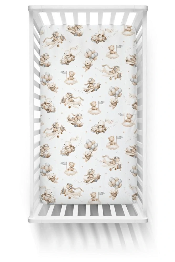 Dětské bavlněné prostěradlo 120 × 60 cm – Létající medvídek
