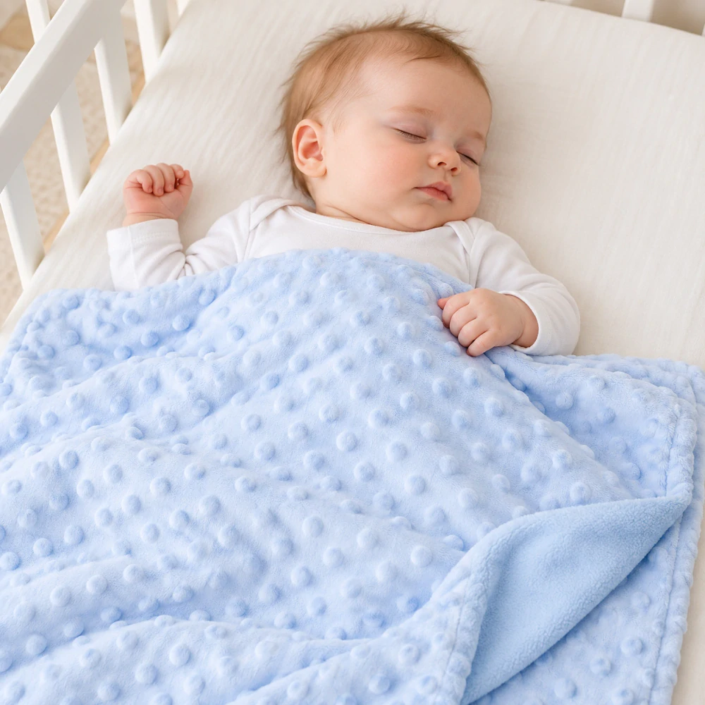 ětská minky deka modrá s fleecem 75 × 100 cm – Soft Touch