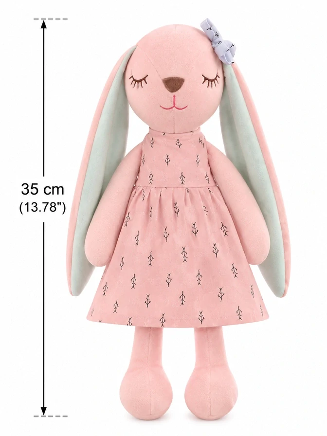 Plyšový králíček v modrých šatičkách, 35 cm