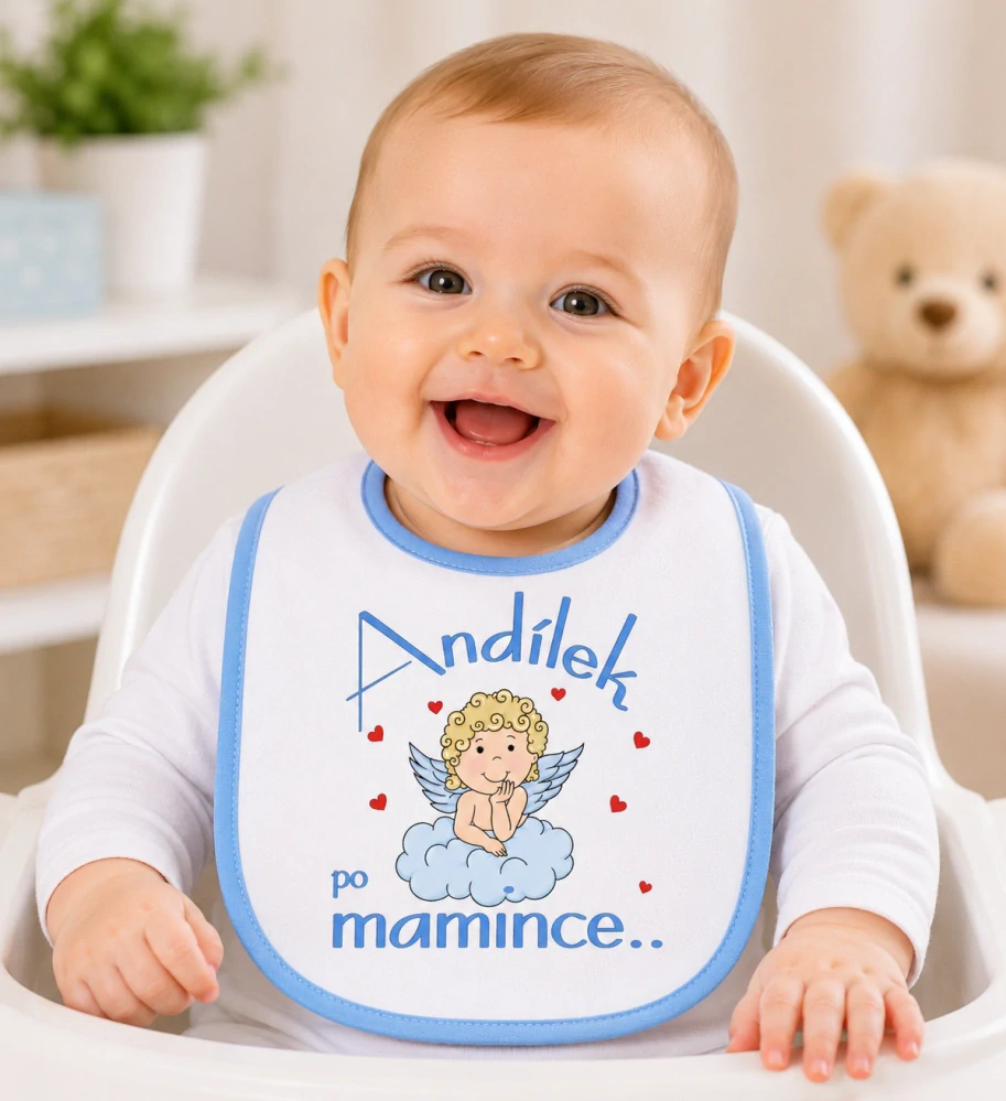 Bryndáček s nápisem "Andílek po mamince"