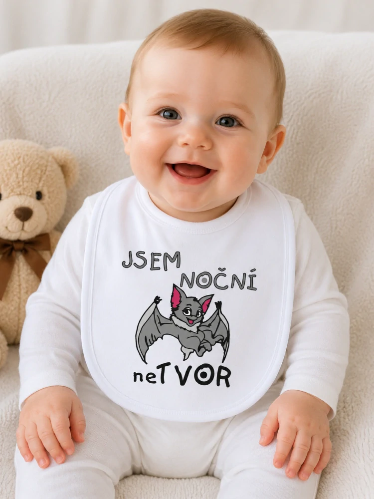 Bryndáček s nápisem "JSEM NOČNÍ neTVOR"