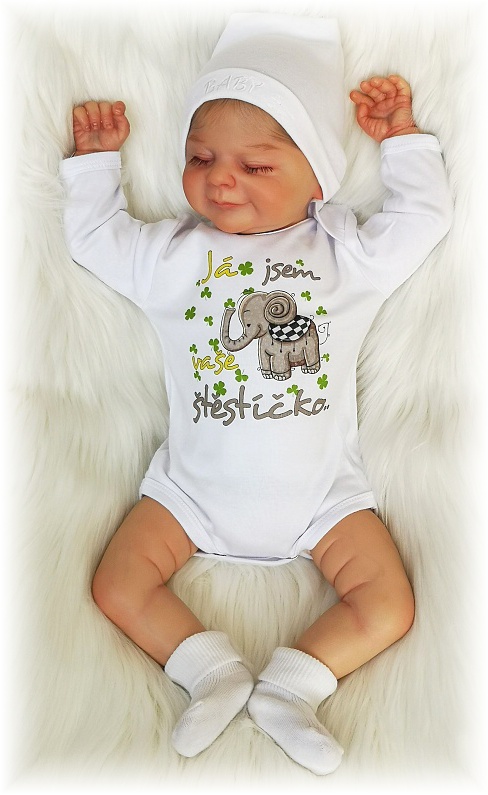 Kojenecké body s nápisem "JÁ JSEM VAŠE ŠTĚSTÍČKO" 86