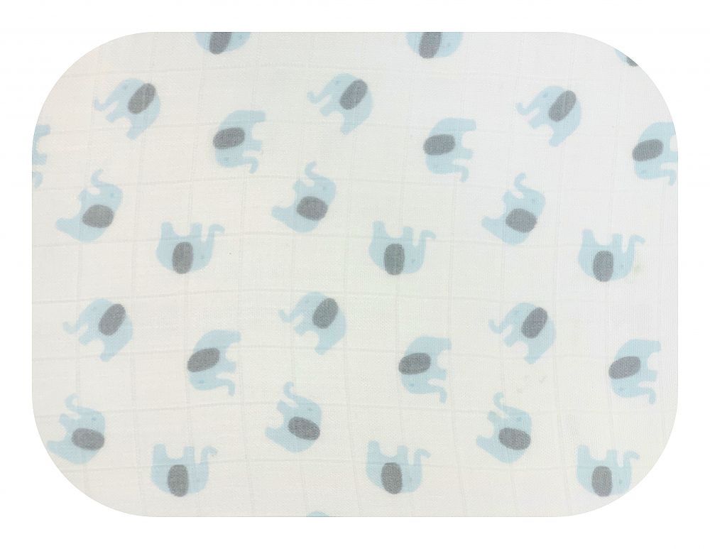 Dětská bambusová osuška 120x120 Sloníci - modré