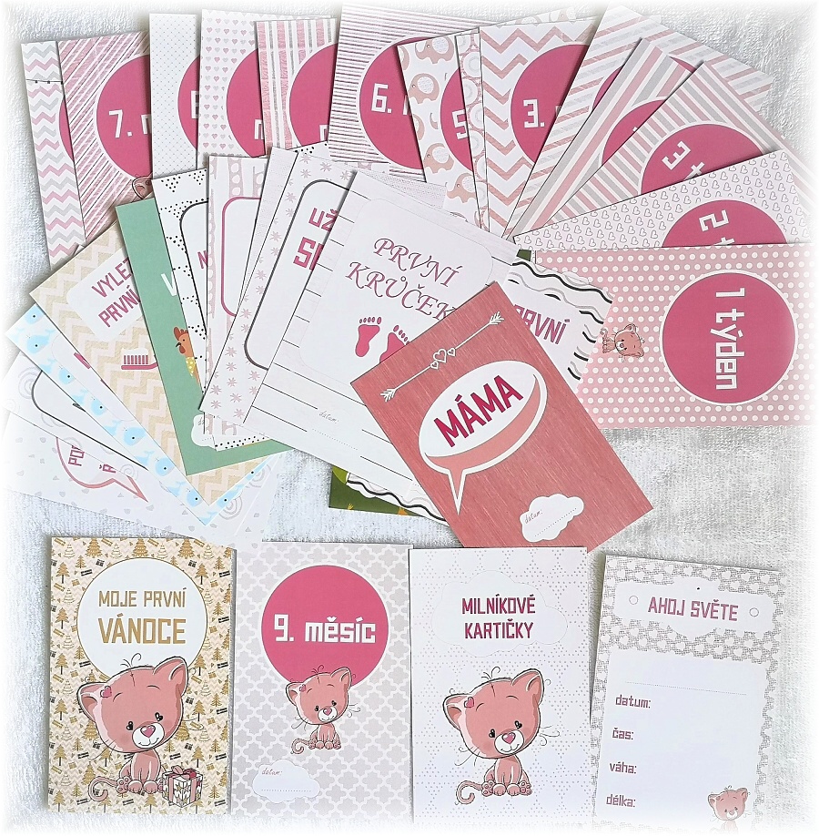 Dárkový milníkový set pro miminko Koťátko 50