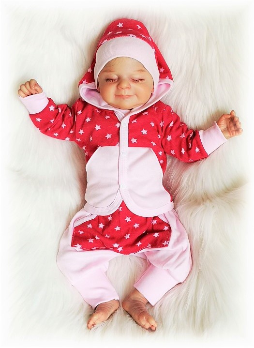 Kojenecká bavlněná mikinka Hvězda růžová50