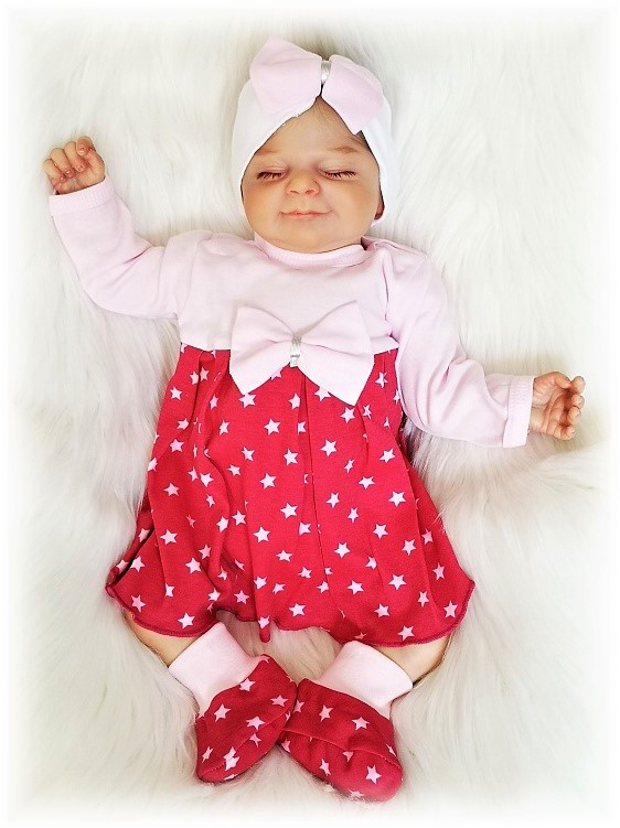 Kojenecké bavlněné capáčky Hvězda růžová50/56