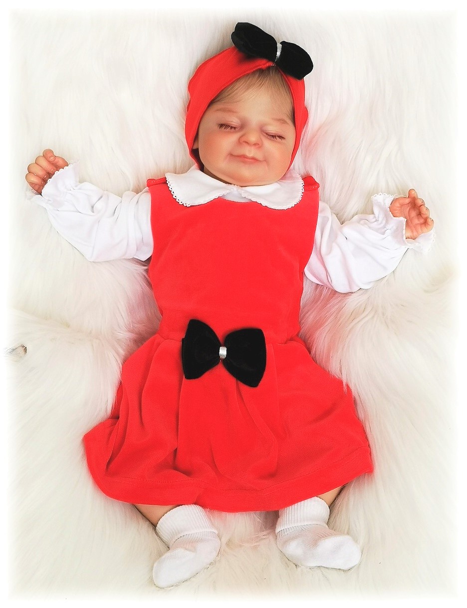 Dívčí čelenka červená černá mašle