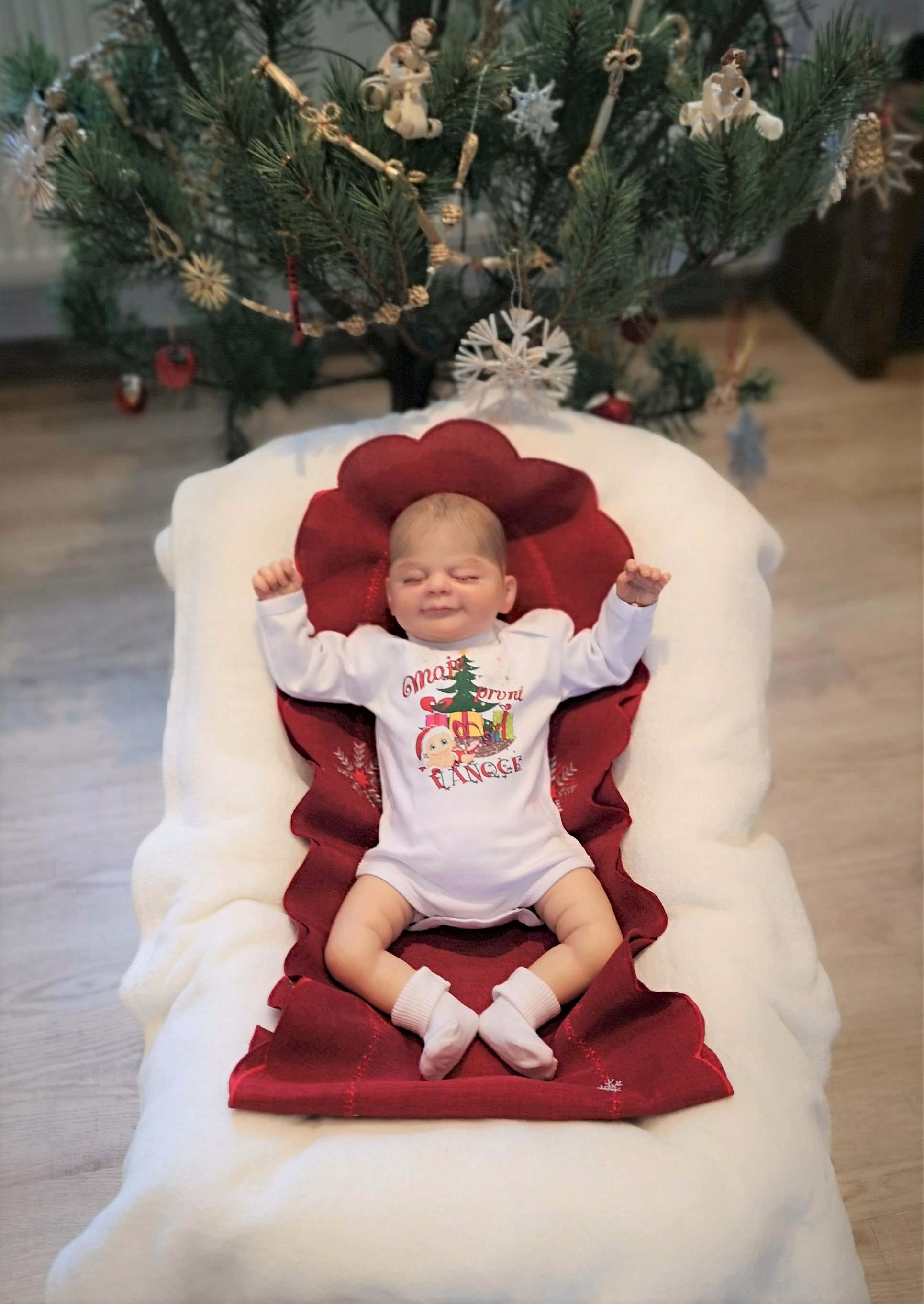 Dětské body s nápisem “Moje první Vánoce” 56