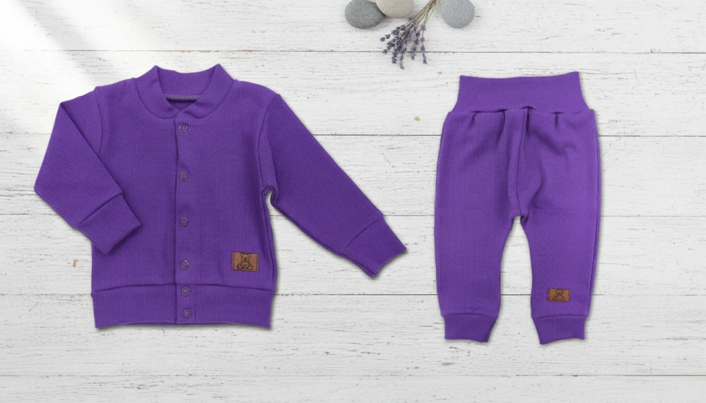 Kojenecká 2D souprava Brumlík - fialová 80