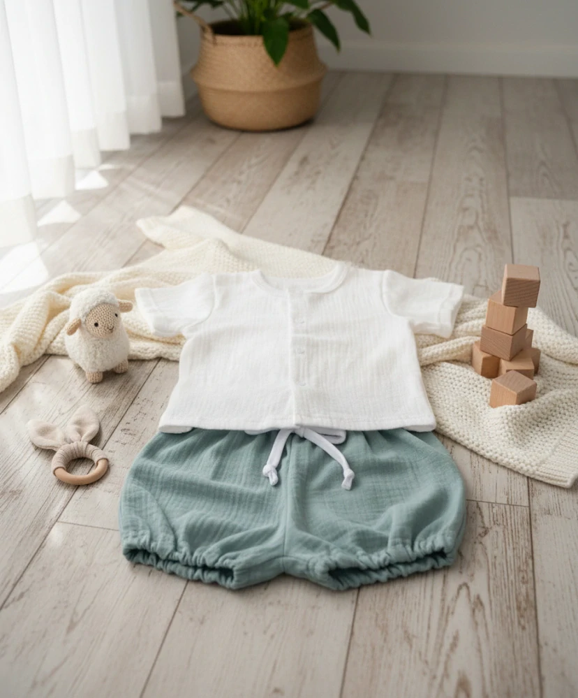 Kojenecká 2D mušelínová souprava máta 80