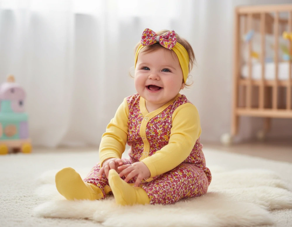 Kojenecký overal Kvítečka žlutá 68