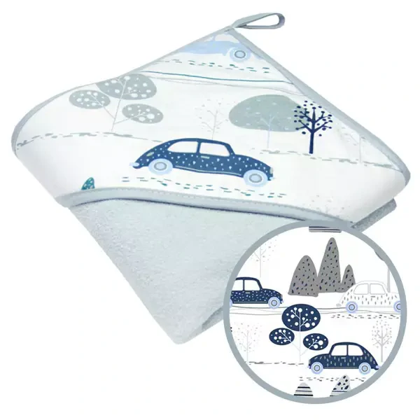 Dětská froté osuška 100x100 Auta - šedá