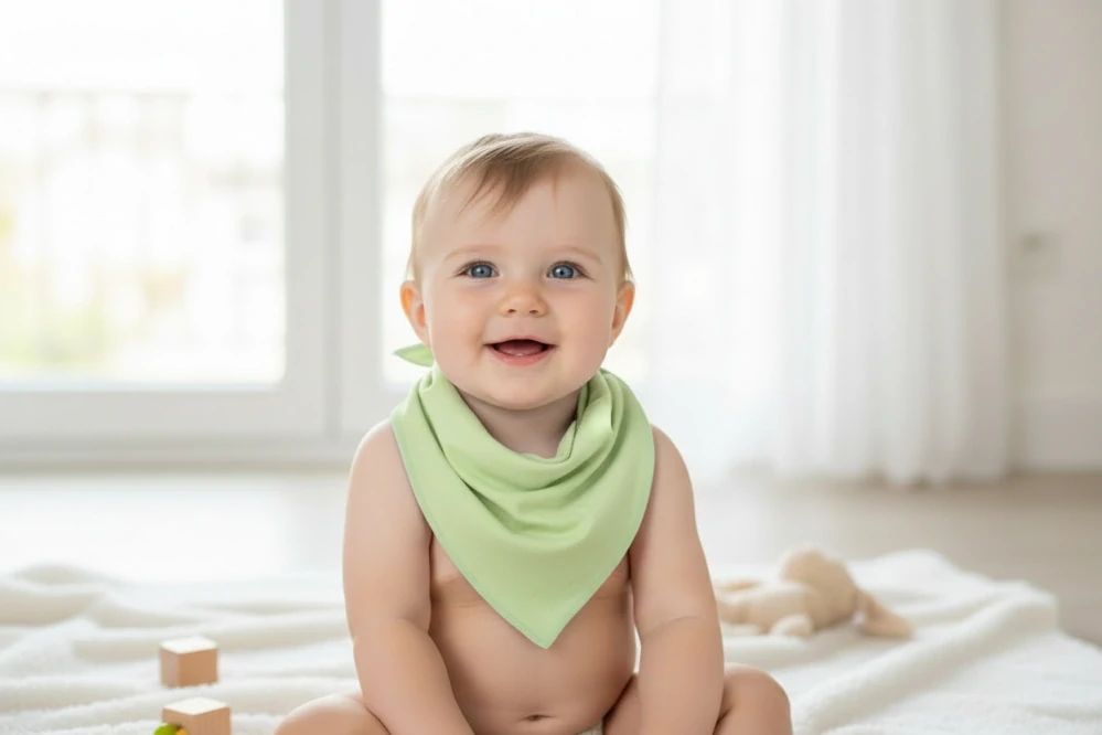 Dětský bavlněný šátek pistácie 