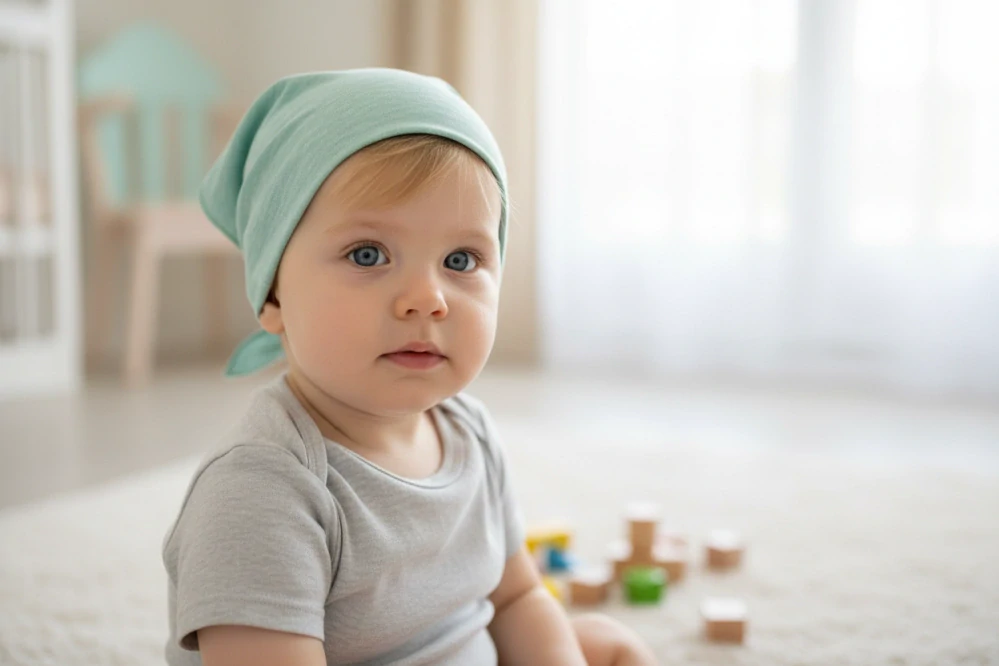 Dětský bavlněný šátek mint melanž