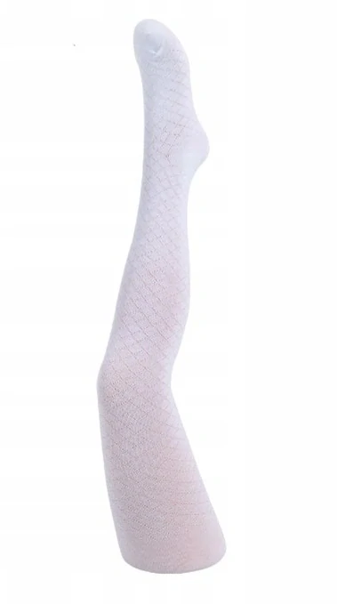 Dívčí žakárové punčocháčky bio bavlna bílá 92/98