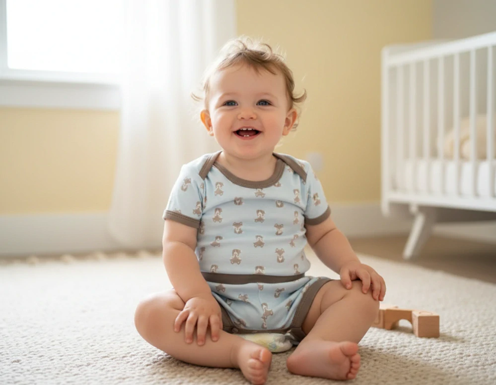 Kojenecká letní 2D souprava Lišáček modrá 50