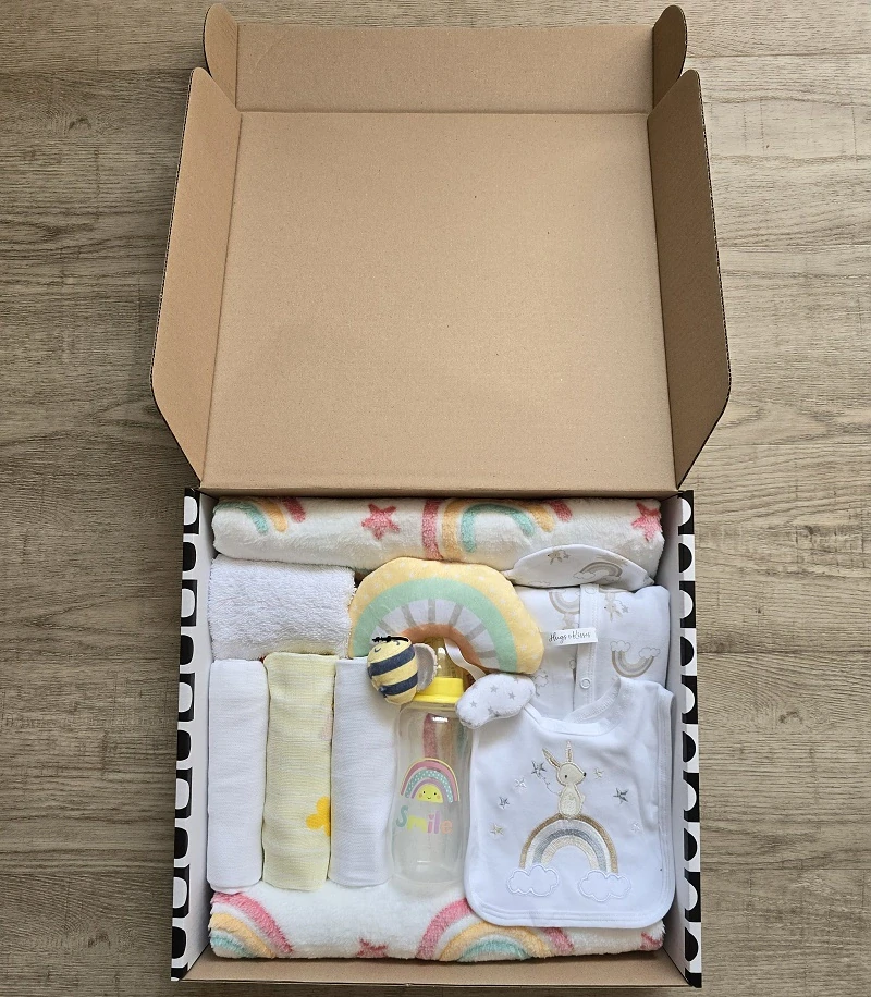 Brumlík dárkový set pro miminko Duha žlutá 50/62