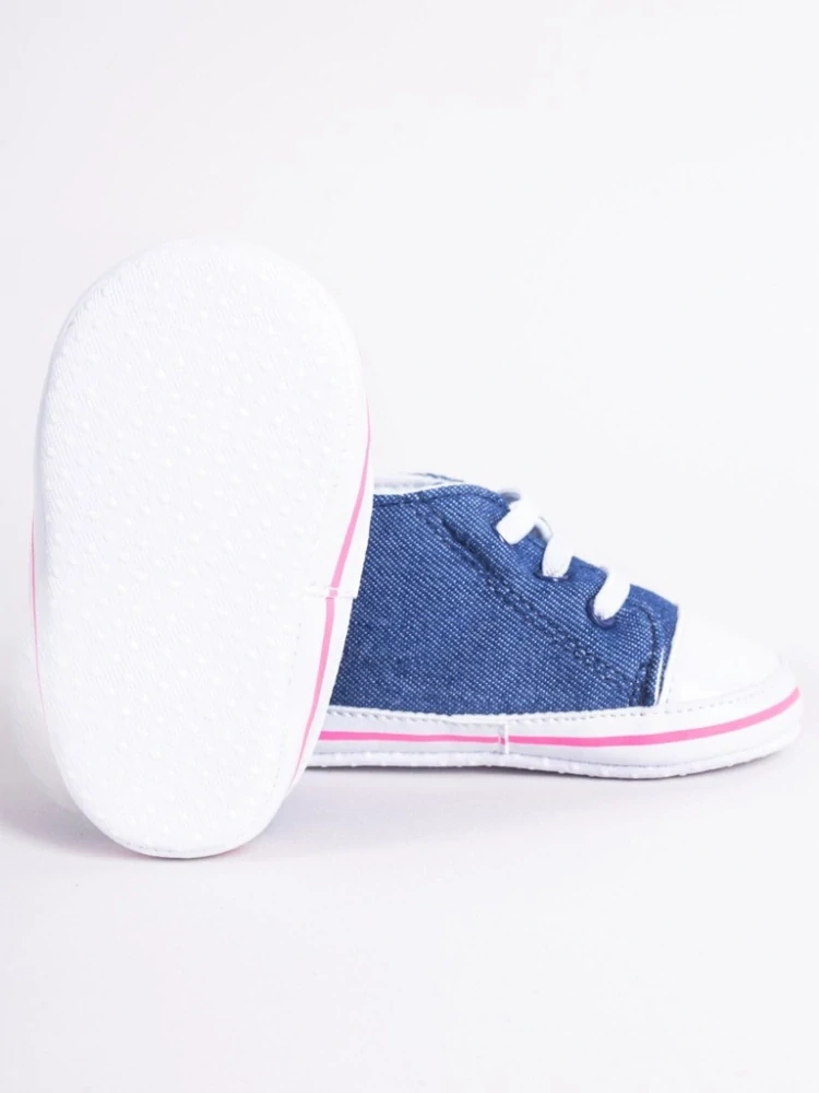 Kojenecké capačky jeans srdíčko