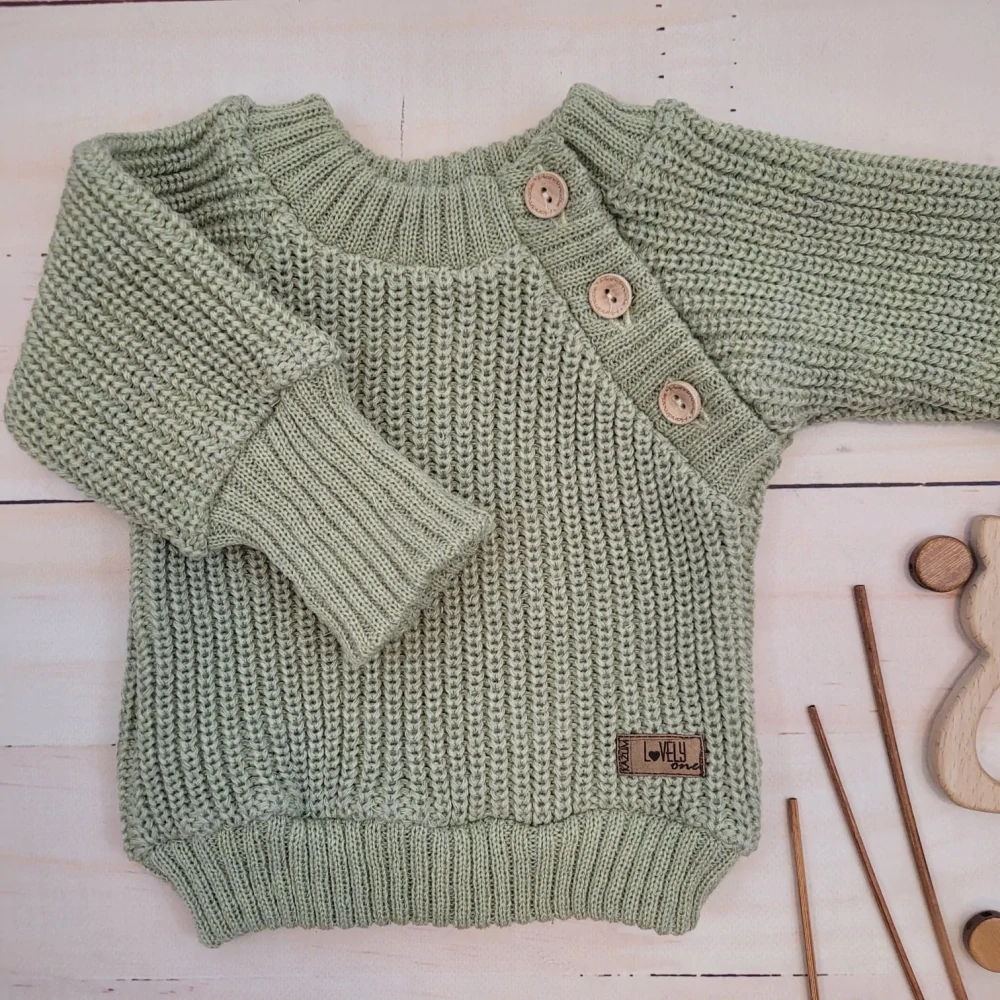 Kojenecký pletený svetřík Lovely khaki 80/86