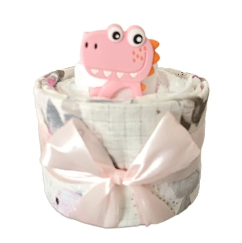 Brumlík plenkový mini dort Dinosauřík růžová