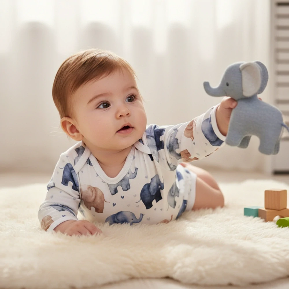 Dětské body dl.rukáv Slůňata srdíčka 104