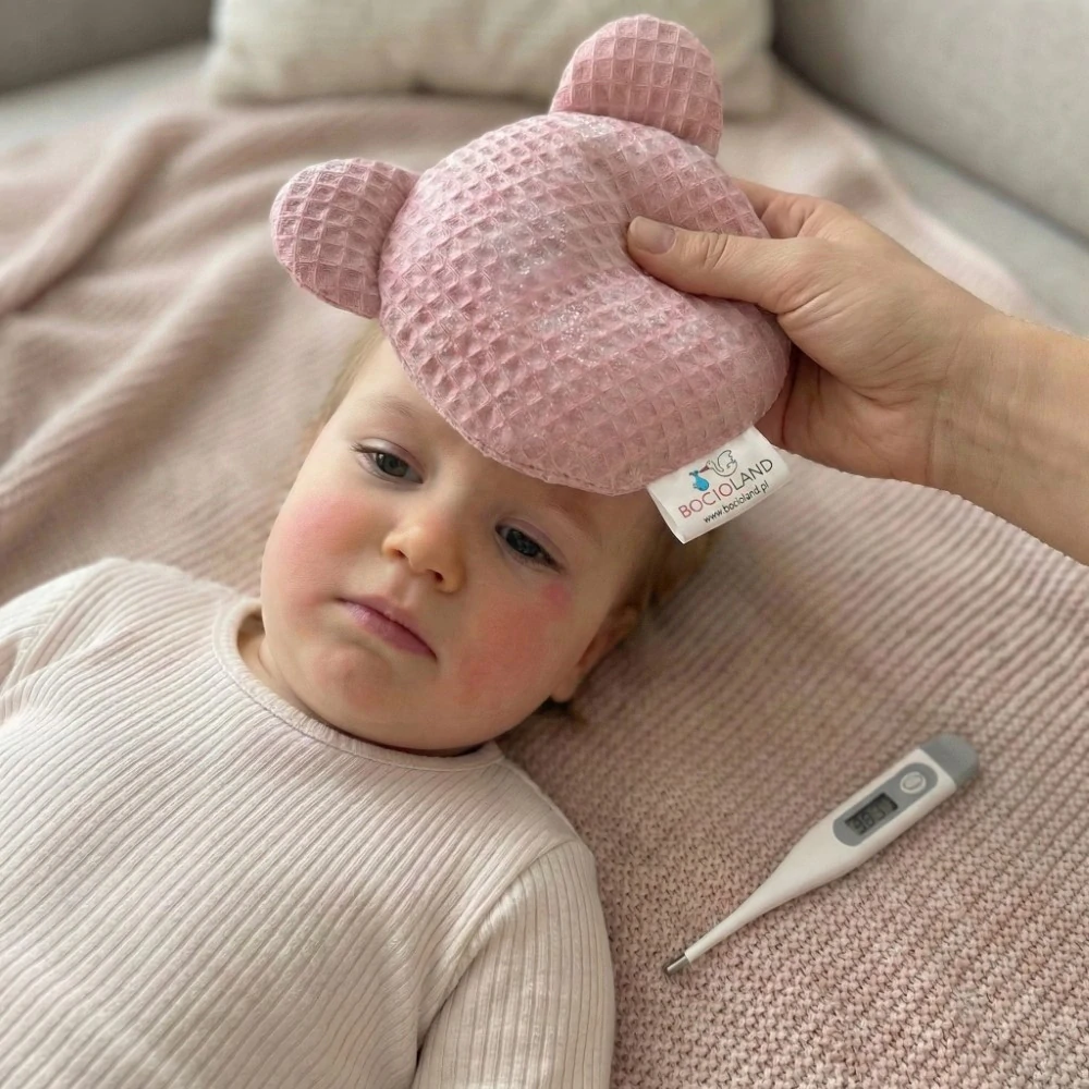 Bocioland nahřívací a chladící polštářek s levandulí Medvídek pudrová