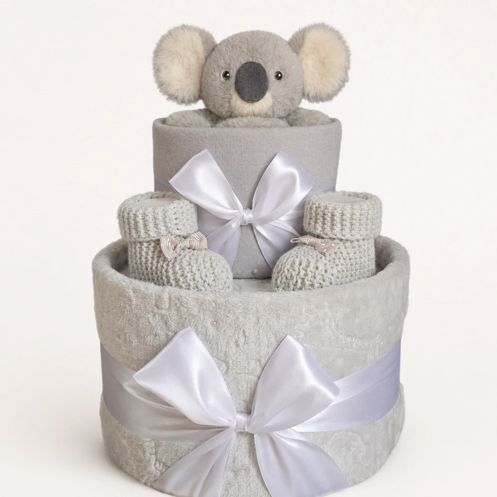 Plenkový dort pro miminko Koala Keel Toys – šedobílý