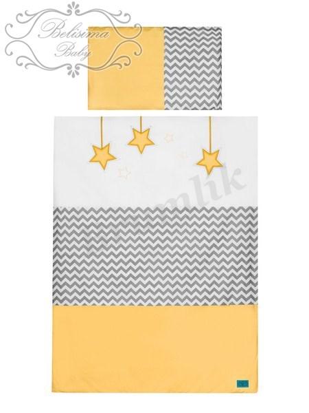 Souprava do postýlky Žluté hvězdičky 3D