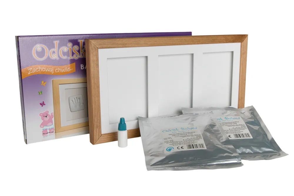 Rámeček pro foto a otisk ručičky a nožičky miminka 3 bílý