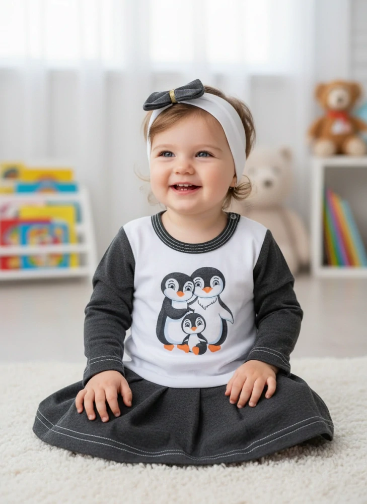 Bavlněné šatičky Tučňáčci 68