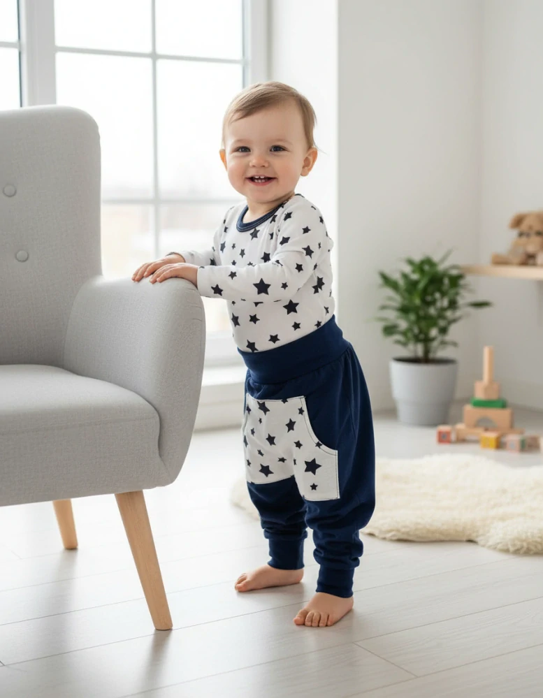 Kojenecká 2D souprava body+baggy Hvězda námořnická 80