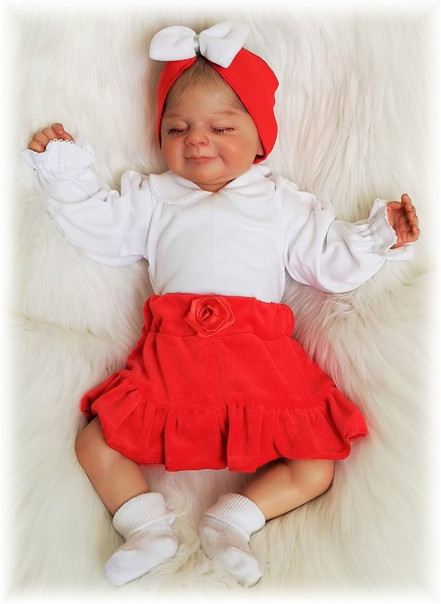 Dívčí čelenka červená bílá mašle