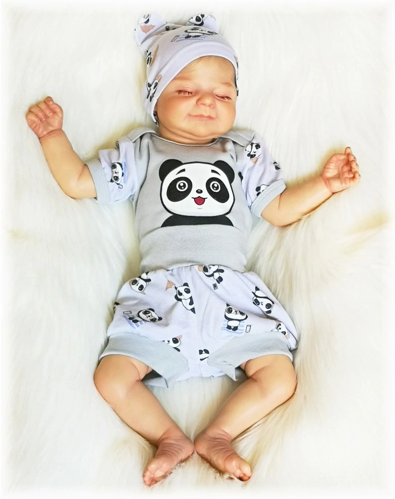 Kojenecká letní 2D souprava Panda šedá 62