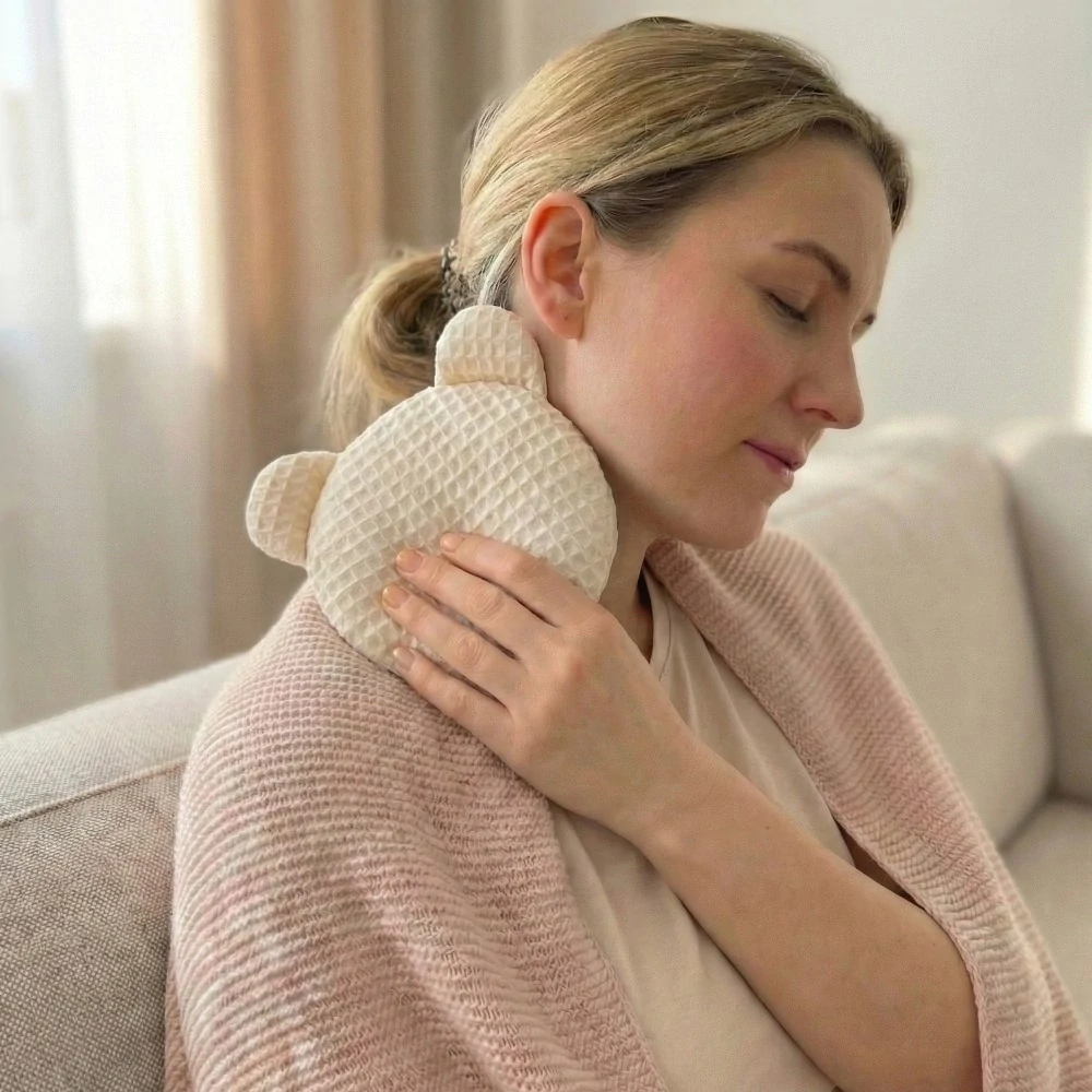 Bocioland nahřívací a chladící polštářek s levandulí Medvídek krém