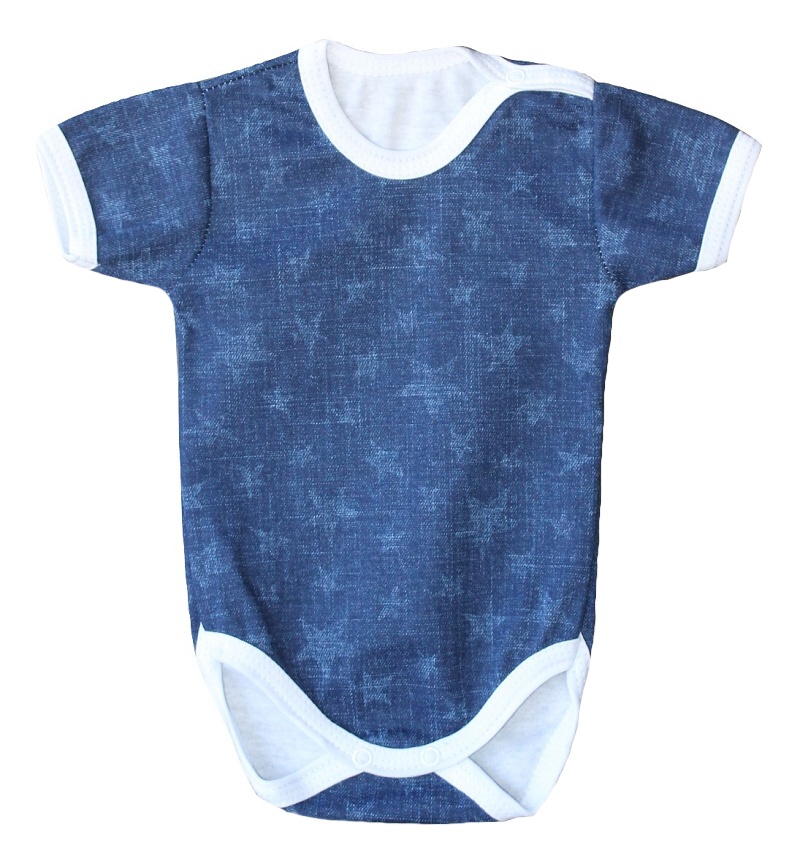 Kojenecké body polo Denim hvězdičky 56