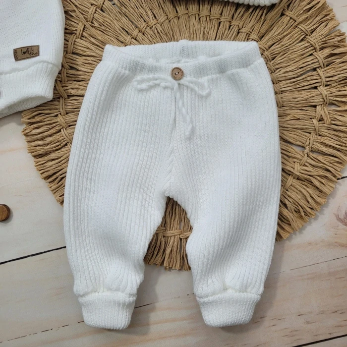 Kojenecká 3D pletená rostoucí souprava Lovely One bílá 68/74