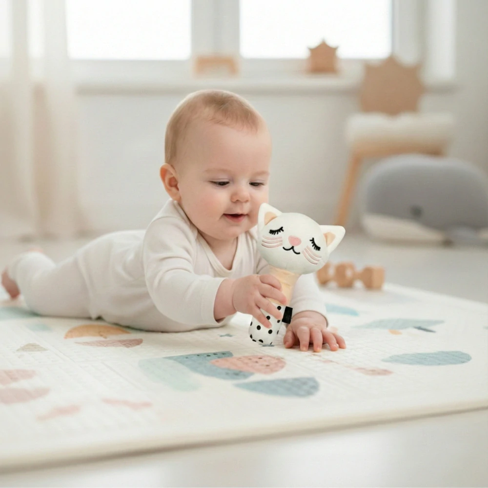 Bocioland plyšové chrastítko s pískátkemKITTY