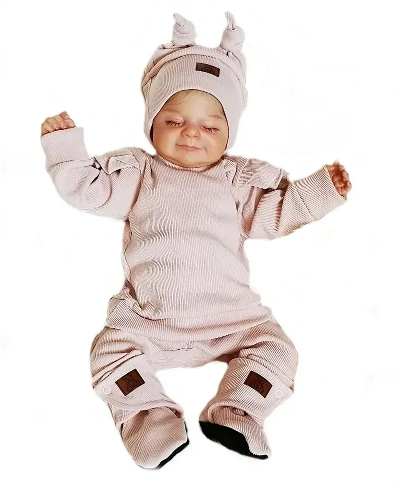 Kojenecká 4D bavlněná souprava Brumlík pudrová 86