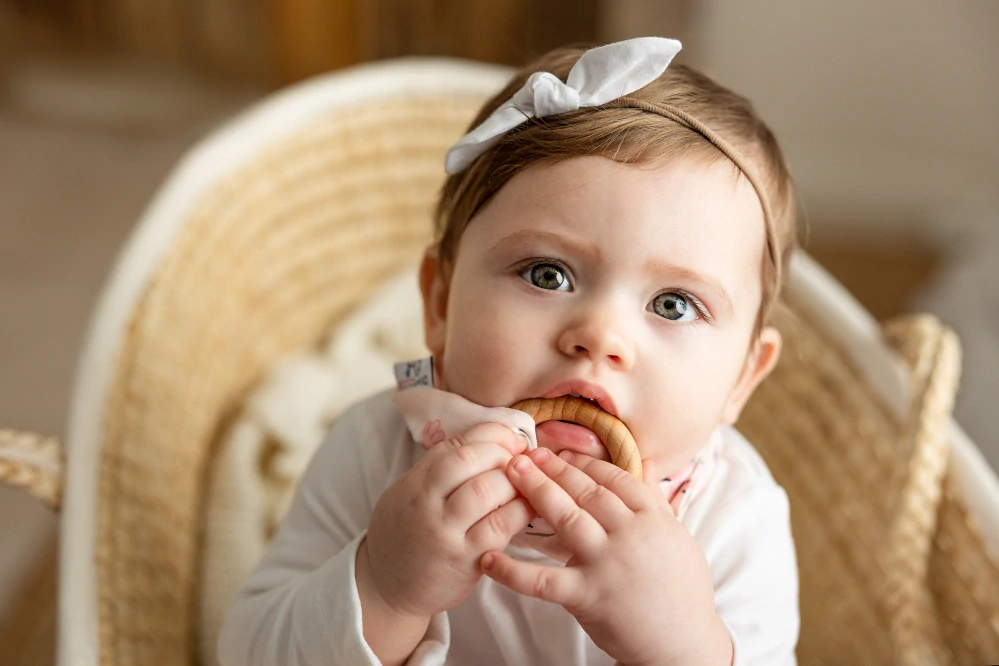 Dětský bryndáček šátek s kousátkem Bellflowers