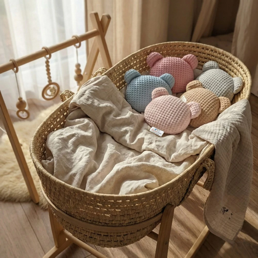 Bocioland nahřívací a chladící polštářek s levandulí Medvídek pudrová