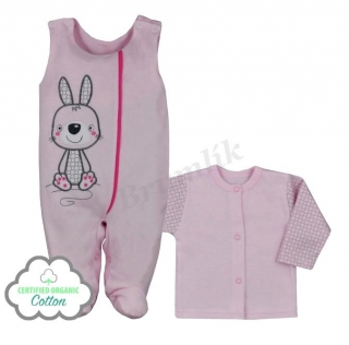 Kojenecká 2D BIO souprava BUNNY růžová 80