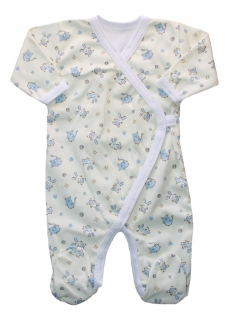 Kojenecký zavinovací overal Modrá zvířátka 50