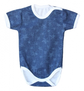 Kojenecké body Denim hvězdičky 62